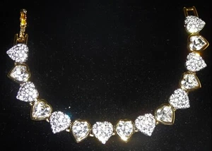 Crystal heart bracelet, insignia on back of clasp, purchased in England - Picture 1 of 2