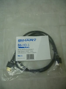 BINARY - Serie B6 Griptek 1 metro Alta Velocidad Cable con Ethernet B6-HD-1 - Imagen 1 de 4
