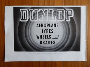 5/1939 PUB DUNLOP AEROPLANE TYRE WHEEL BRAKE PNEU AVIATION ORIGINAL AD - Picture 1 of 1