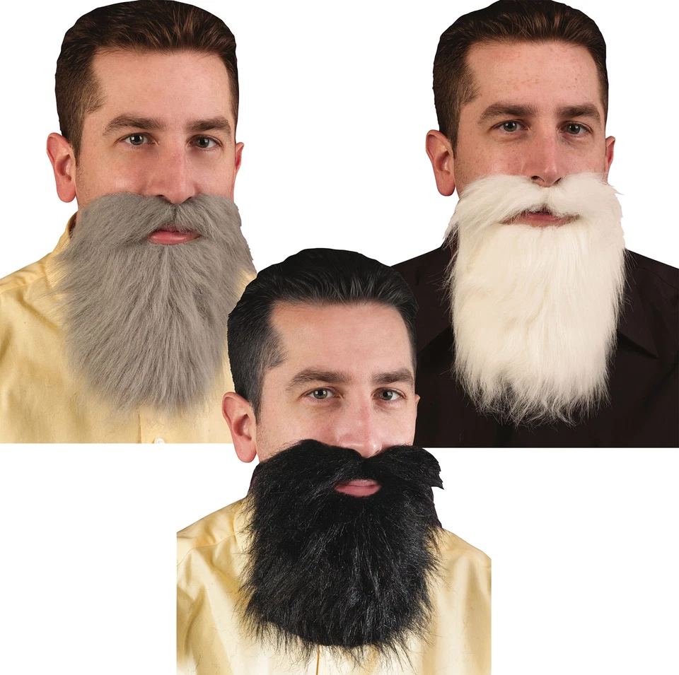 Fun World Black Mustache & Beard Adult Halloween Costume Accessory 9265