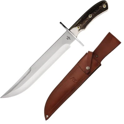 Cuchillo fijo Katz Alamo 10" XT-75 acero Bowie hoja espiga completa mango de ciervo CB10LTD Foto 1 de 3