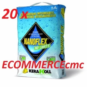 20 PZ x KERAKOLL NANOFLEX NO LIMITS GEL MEMBRANA IMPERMEABILE SUPERADESIVA KG20 - Foto 1 di 1