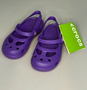 Crocs Neon Purple Shayna Dahlia Slingback Sandals Girls Shoe Size 10 Child 11372 - Picture 1 of 5