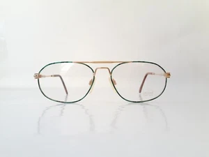 Jaguar Eyeglasses men green gold aviator twin tech vintage 90s mod.445 089 NOS - Picture 1 of 12
