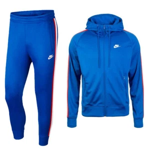 Nike Air Tracksuit Mens Fleece Hoodie Joggers Sweatpant Hoody Bottoms Blue New - Picture 1 of 7
