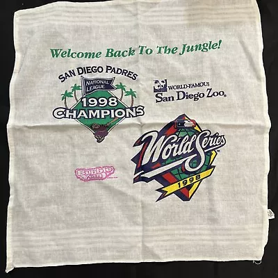 1998 San Diego Padres MLB Baseball World Series Promo Giveaway National NL Hanky - Image 1 of 4
