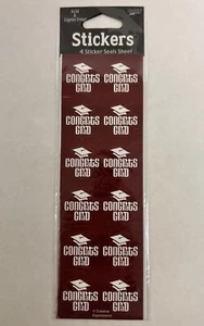 Congrats Grad Graduation Cap Seals Gift Party Favor Scrapbook Stickers 2 COLORS - Picture 1 of 3