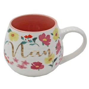Ceramica Nan Tazza con Dorato Testo Disegno Floreale Mother's Giorno Regalo - Foto 1 di 4