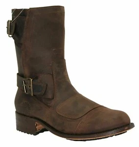 Para Hombre GRINDERS Route 66 Marrón Vaquero Western Cremallera Punta Clásica Bota de Cuero - Imagen 1 de 7