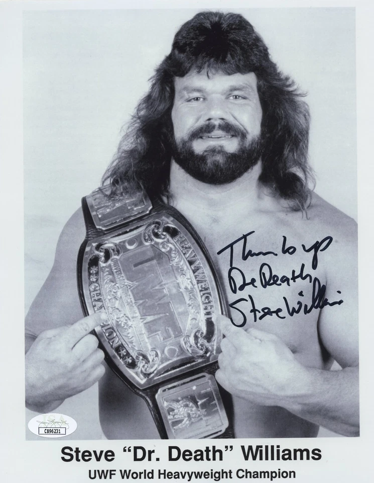 *UWF WORLD TITLE* NWA WCW WWF DR. DEATH STEVE WILLIAMS SIGNED 8x10 JSA AUTO - Image 1 of 1