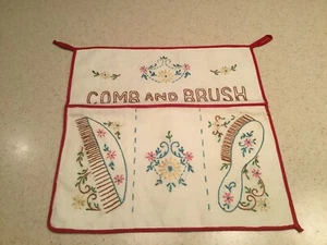 Peine bordado vintage y soporte para cepillo organizador tocador bonito limpio - Imagen 1 de 9