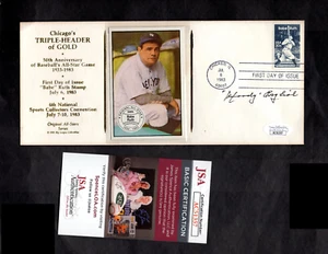 WOODY ENGLISH Signed 1983 ORIGINAL ALL-STAR 50th First Day Issue Babe Ruth Stamp - Picture 1 of 3