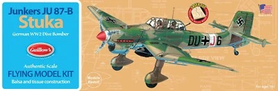Guillow's 508 Ju 87-B Stuka Balsa Wood Model Airplane Kit, WWII Aviation GUI-508 - Image 1 of 4