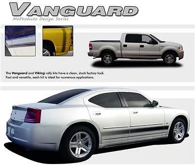 VANGUARD Lower Rocker Stripes Vinyl Graphics Decals Dodge Ram Dakota Ford F-150 Foto 1 de 4