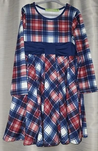 Millie Loves Lily Girl's Plaid Christmas Holiday Long Sleeve Dress Sz 5 NWT - Picture 1 of 4