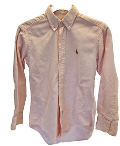 RALPH LAUREN POLO boy's button down long sleeve shirt size medium 12 pink - Picture 1 of 5