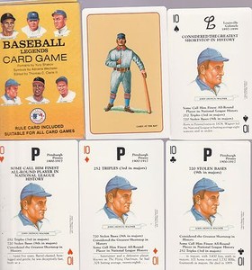 HONUS WAGNER 4 CARDS FROM THE 1991 BASEBALL LEGENDS PLAYING CARD GAME