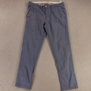 Ben Sherman Pants Mens 33 Blue Cotton Stretch Chino Slim Fit 33x32 - Picture 1 of 9