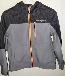 ZeroXposur Gray Black Full Zip Hooded Fleece Lined Ski Jacket Boys 10/12 - Picture 1 of 12