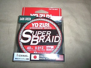 40 Pfund Test Angelschnur Yo Zuri dunkelgrün Super Braid 150 Yds Big Game Angeln - Bild 1 von 5