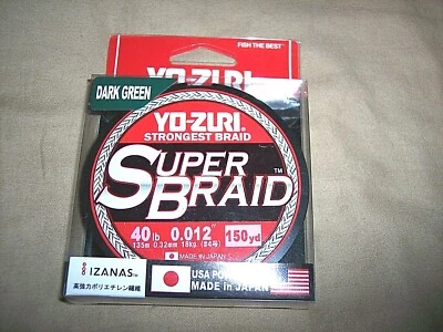 40 Lb Test Fishing Line Yo Zuri Dark Green Super Braid 150 Yds Big Game Fishing - Image 1 of 4