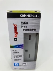Legrand Commercial Outlet 15Amp 125V Tamper Resistant TR26252GRYCC8L Gray - Picture 1 of 5