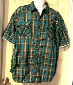 3M USN Free Your Mind True Skill Striped Mens Snap Down SS Shirt Size XXL - Picture 1 of 9