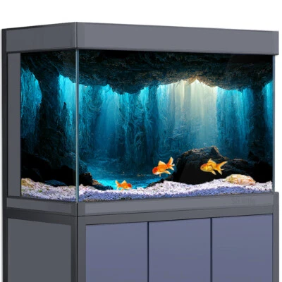 Aquarium Background Sticker, Underwater Caves Fish Tank Decorations Poster - Image 1 of 4