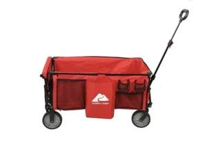 Ozark Trail Camping Utility Wagon with Tailgate & Extension Handle, Red - New - Picture 1 of 8