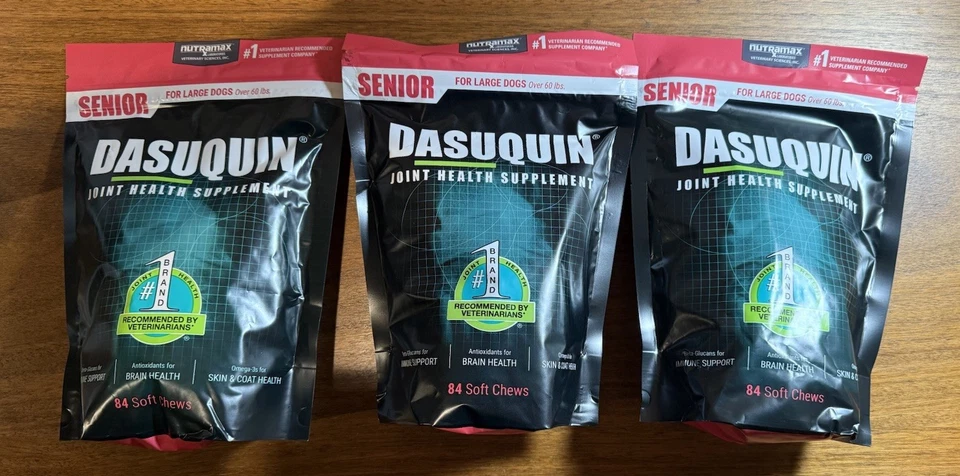 3 Lot Dasuquin Senior for Large Dogs Joint Health Supplement 84 soft chews 252 - Image 1 of 1