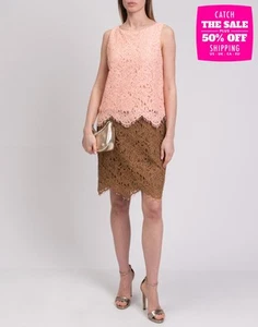RRP€700 MARCO BOLOGNA Lace Shift Dress IT46 US10 UK14 XL Lined Made in Italy - Imagen 1 de 7