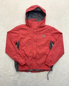 North Face Jacket Womens Medium Hoodie Waterproof Lined Pink Gray Full Zip - Picture 1 of 16