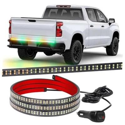 48 inch Truck Amber Green Tailgate Strobe Lights Strip Rear Window Amber/Green - Image 1 of 4