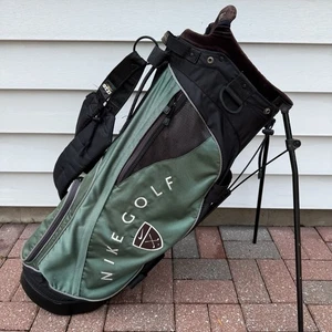 Nike Retro Vintage Golf Stand Bag 6 Way Divider Green Black White Izzo Straps - Picture 1 of 12