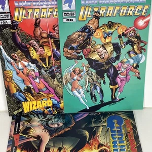 Mini lotto Malibu Comics, Wizard Ultraverse Ultraforce 0A 0B e Godwheel 1994 - Foto 1 di 7