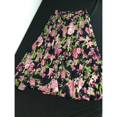 Sarah Arizona FloralMaxiSkirt Womens Black PinkGreen Bohemian Flowy size S India - Image 1 of 4