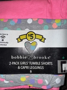 Bobbie Brooks Girl's 2-Pack Tumble Shorts & Capri Leggings - Small - Picture 1 of 2