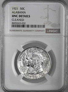 1921 50C ALABAMA SILVER HALF DOLLAR NGC UNC DETAILS "CLEANED"  #8405243-032 - Picture 1 of 4