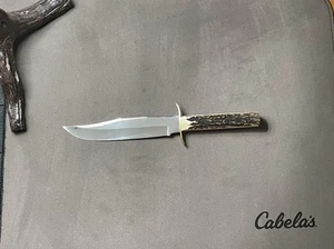 Vintage Western Bowie Knife SOLINGEN 446 ORIGINAL BOWIE KNIFE, STAG HANDLE - Picture 1 of 7