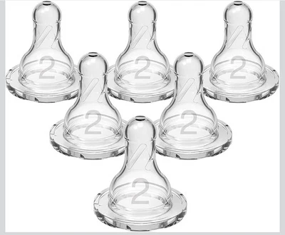 Botellas de silicona estándar Dr Browns Natural Flow paquete de 6 niveles transparentes 4-9 m+ Foto 1 de 3