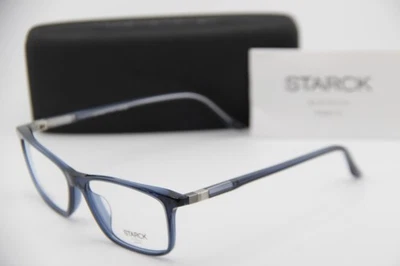 NEW STARCK EYES SH 3078 0002 CLEAR BLUE AUTHENTIC FRAMES EYEGLASSES 55-15 - Image 1 of 4