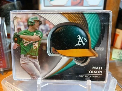2022 Topps Series 2 - Batting Helmet Commemorative Relics Matt Olson #BH-MO - Image 1 of 4