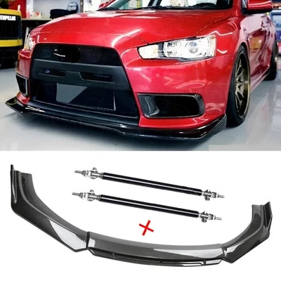 For Mitsubishi galant es Carbon Fiber Black Front Bumper Lip Chin Body Spoiler - Изображение 1 из 4