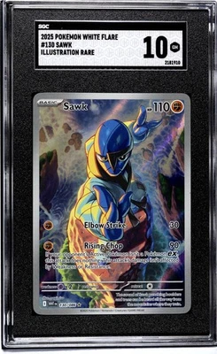 2025 POKEMON WHITE FLARE ILLUSTRATION RARE #130 SAWK SGC 10 - Image 1 of 2