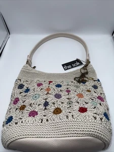 Borsa hobo a tracolla The Sak Sequoia all'uncinetto naturale multi fiori nuova.  Prezzo consigliato $ 199 - Foto 1 di 4