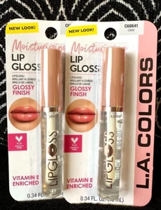 2pk LA COLORS CLEAR C68641 GLOSSY SHINE MOISTURIZING LIP GLOSS PLUMPING LIPGLOSS - Picture 1 of 6