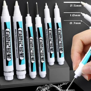 Weiße Marker Pen Metall Wasserdichte Fahrrad Auto Reifen Permanent Marker❁ - Bild 1 von 12