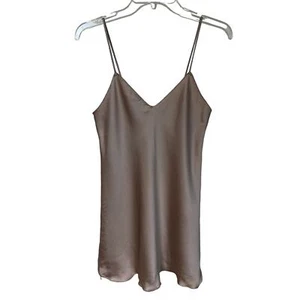 Vestido sin Mangas Vintage Victoria's Secret Pequeño Satén Lencería Mocha Mousse Lujo - Imagen 1 de 8