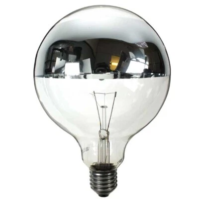 Globe 120MM Round 40W E27 Silver Band - Image 1 of 2