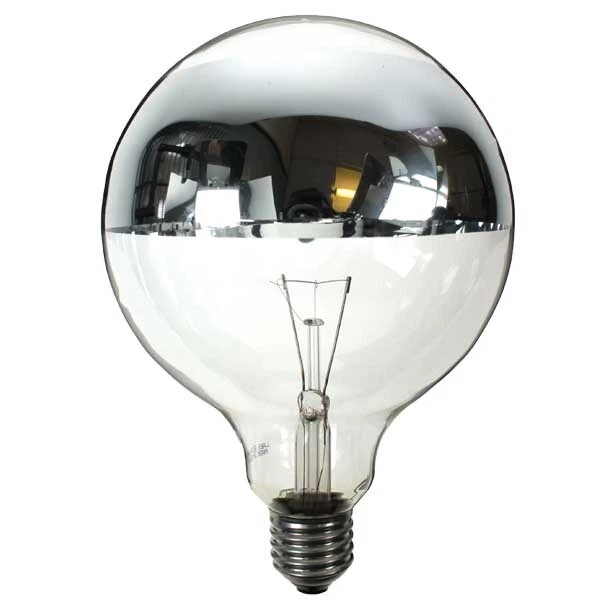 Globe 120MM Round 40W E27 Silver Band - Image 1 of 2